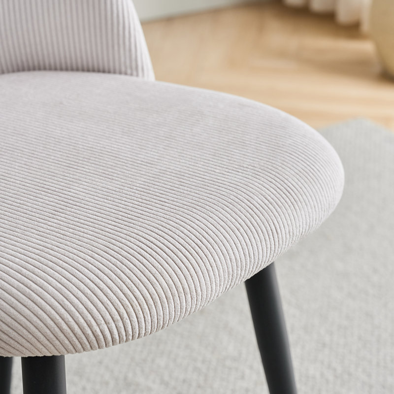 43.5cm H Upholstered Metal Parsons Chair, Beige