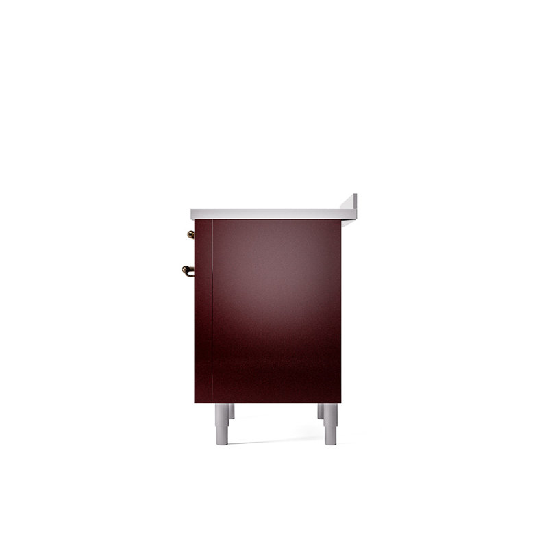 ILVE Nostalgie II Series 36 inch Induction Range with 6 Induction Elements (Glass Door), Burgundy/Bronze