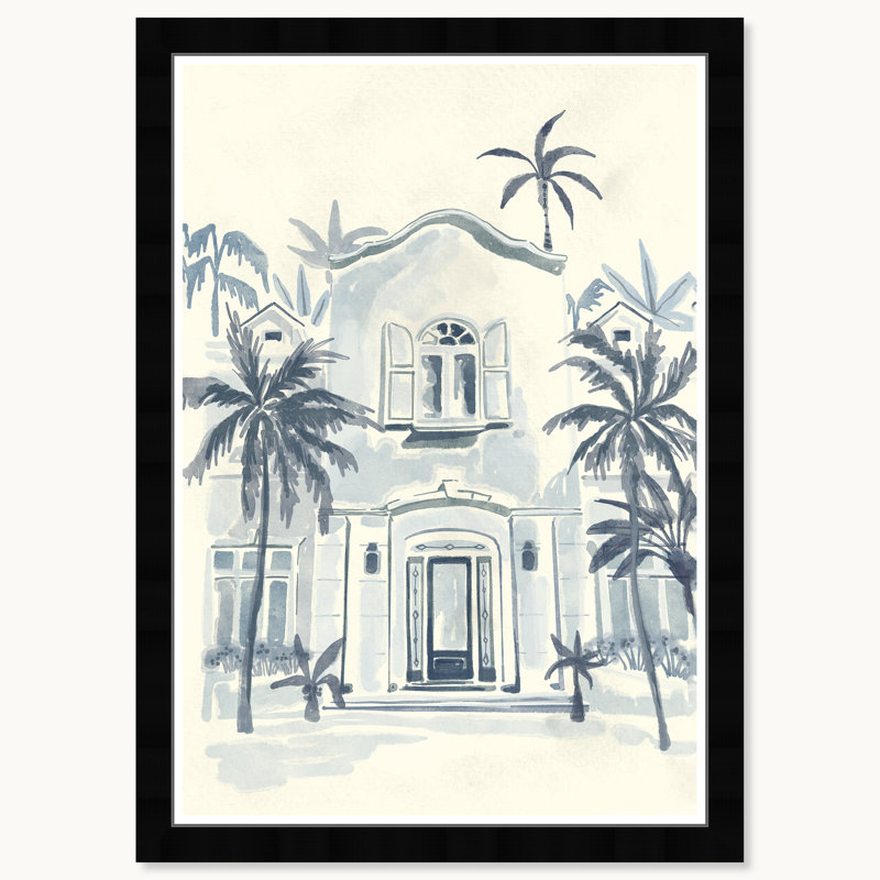 Aquarelle sur le devant de la paume, Cadre noir