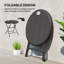 Table de salle à manger pliable d'extérieur, table de salle à manger de patio, gris foncé