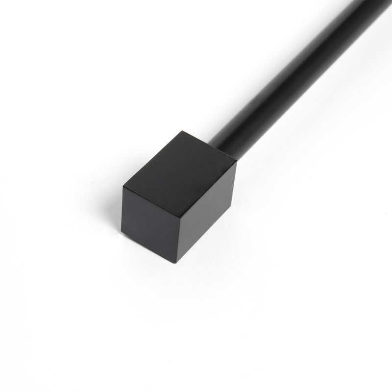 Tringle à rideaux simple ajustable 0,75 po Brookmount, Noir, 1.5" H x 120" lx 1" d