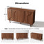 Crédence de rangement en bois de 63 po de largeur avec 4 portes arquées et tablettes réglables, buffet Mid-Century moderne pour la salle à manger, armoire d'appoint pour le vestibule