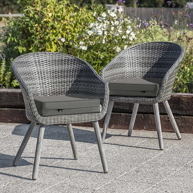 Indoor/Outdoor Seat Cushion, Charcoal Grey, 12.7cm H x 48.3cm W x 48.3cm D