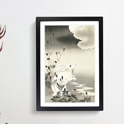 Rabbit at Full Moon by Ohara Koson - Picture Frame Painting Print on MDF