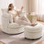 Fauteuil d'appoint pivotant en tonneau avec rangement caché Corduroy-1991424022