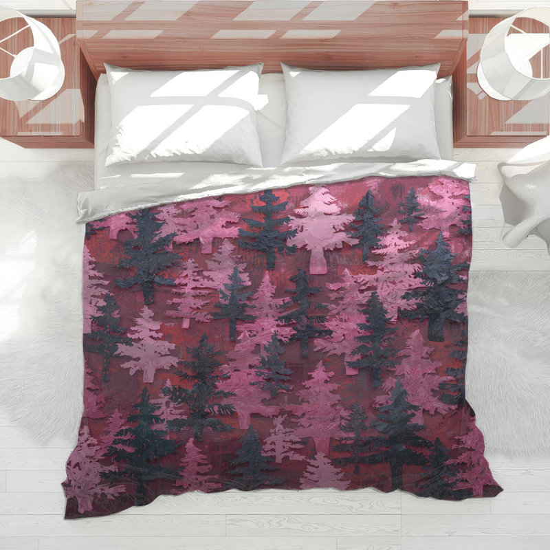 Pink Forest Collage Comforter, Twin