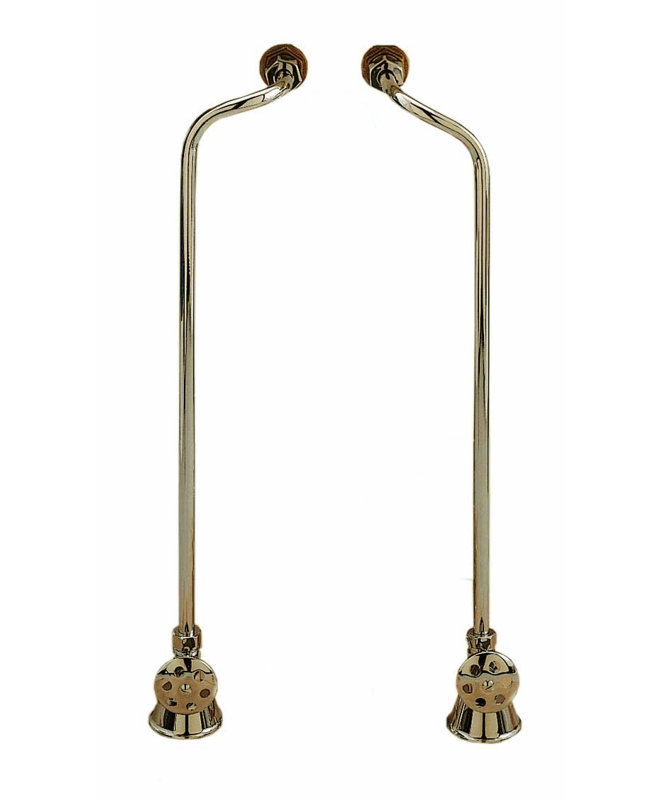Ensemble d'alimentation de baignoire avec double tubulure décalée, Nickel poli