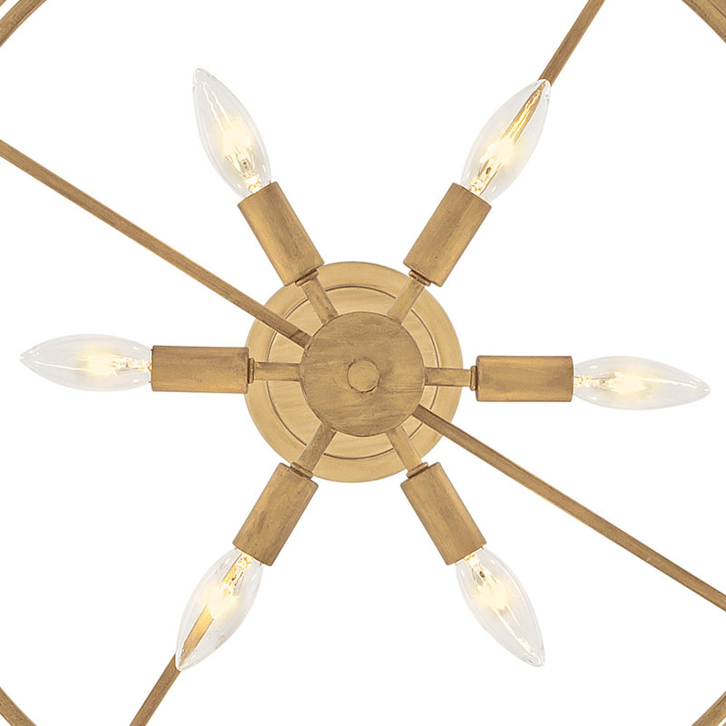 Simone 6 - Light Steel Dimmable Drum Chandelier