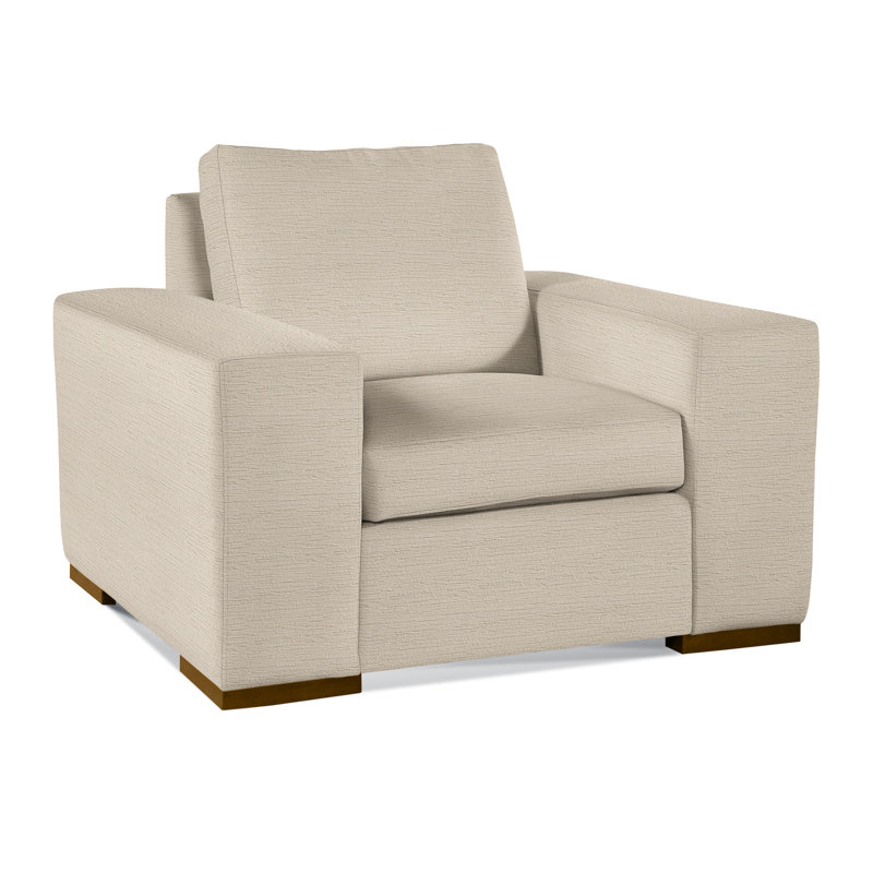 Memphis Armchair, Green Performance Fabric; 0851-54, Havana