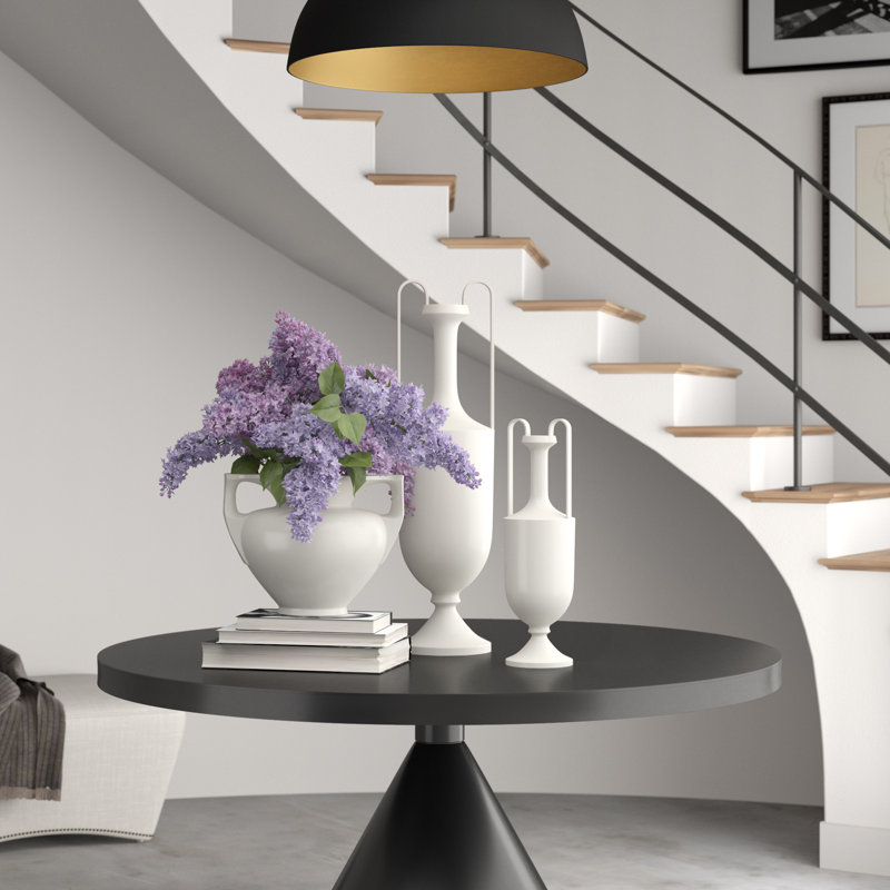 Elongated Grecian Amphora-Matte White, 32" H x 8.5" W x 8.5" D