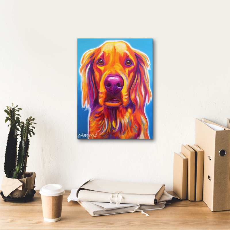 «Golden - Macie» par Dawg Painter, H 16 po x l 12 po x P 0,75 po