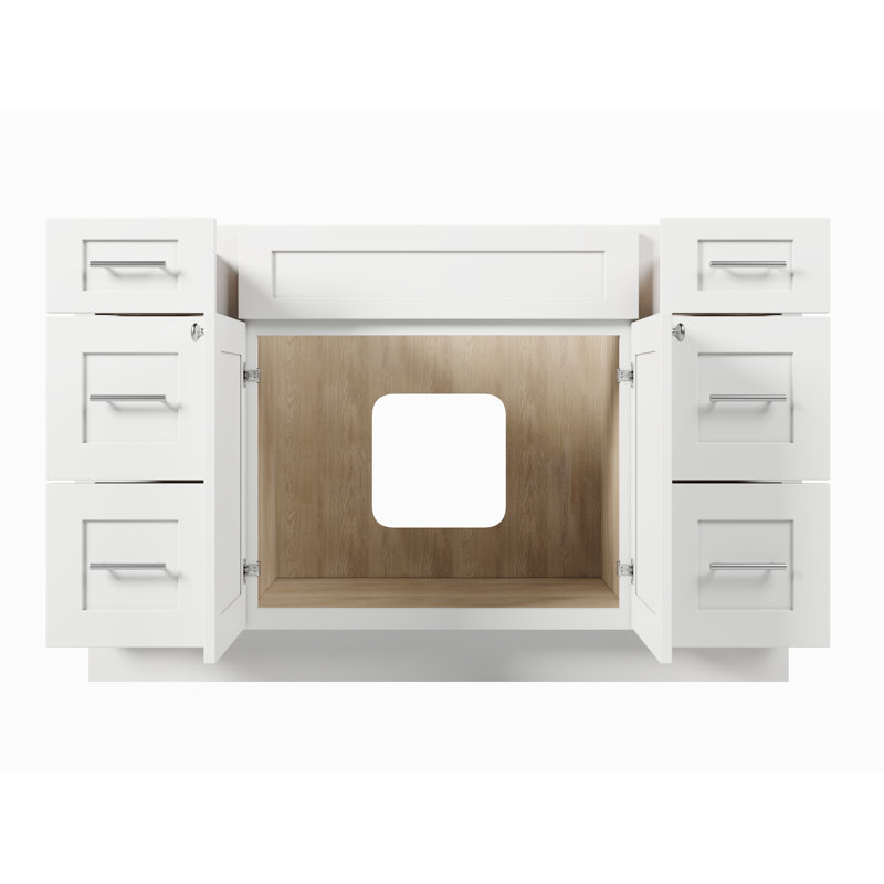 Disar 54" Single Bathroom Vanity Base Only, White