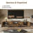 79" Checkered TV Stand for 85" TVs, 4 Soft-Close Doors, 1 Deep Drawer, Open Shelf, Natural Wood