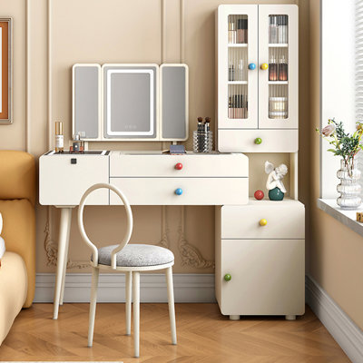 Table de maquillage multifonctionnelle de style crème