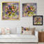 Abstrait fleurs mauves et vertes - art mural traditionnel sur toile-634409324-634409299