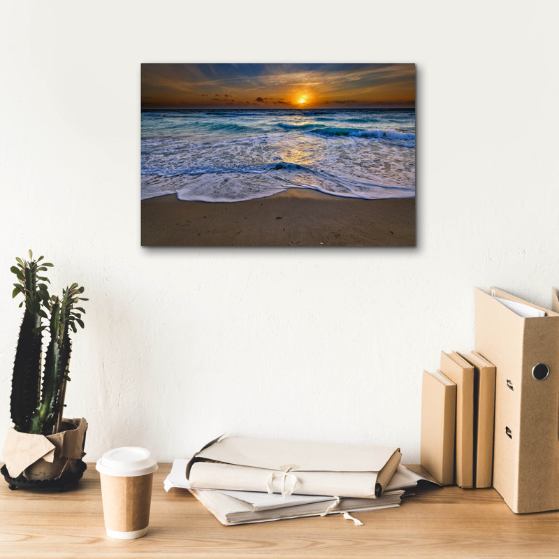 Toile épique «Sunrise On South Beach» par Rick Berk, H 12 po x l 18 po x P 0,75 po