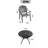 3-Piece Set Of Cast Aluminum Patio Furniture With Red Cushions-1945165070