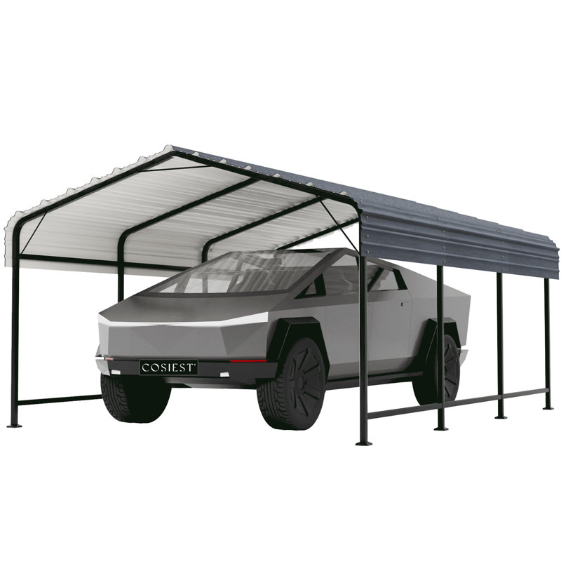  Heavy Duty Carport with Galvanized Steel Roof, 12 Ft. W x 20 Ft. D