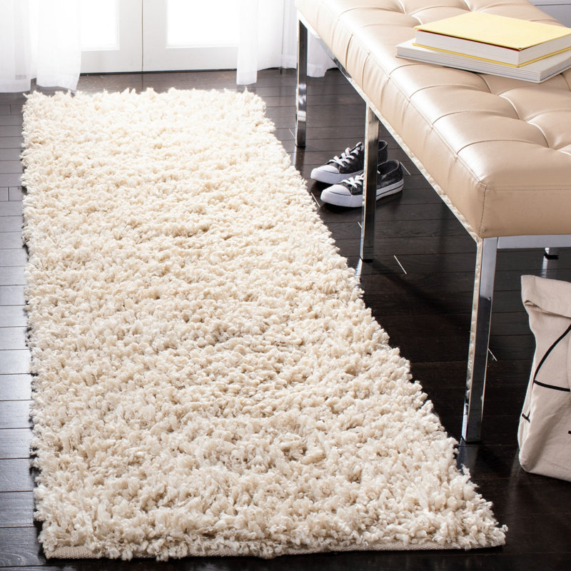 Hucksley Sheep Shag Hand Woven Performance Solid Color Rug, Runner 2'3" x 8'