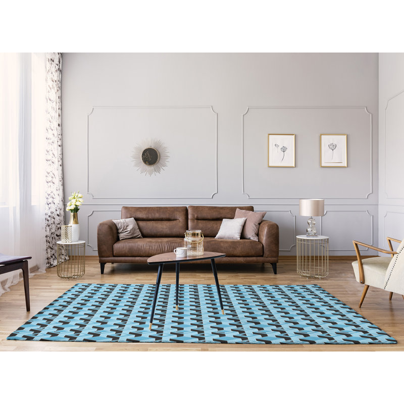 Tapis bleu/noir skyscrapers, Rectangle 9 pi x 12 pi