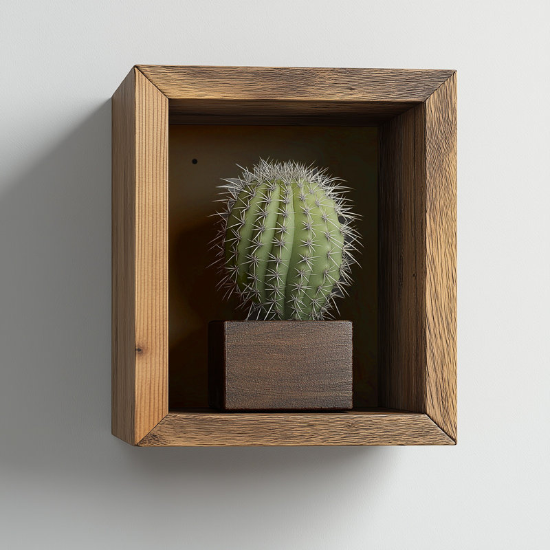 Modern Decorative Wooden Wall Shelf, 100% Solid Wood, 5.5 x 6.0 x 2.8 inches, Black Color | Easy Wall Mount Design, Stylish Storage Solution for Home Decor | Perfect for Living Room, Office & Novelty Spaces