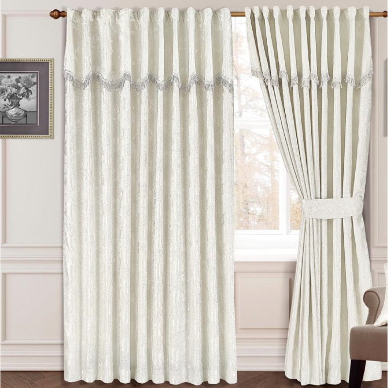 Dunaway Room Darkening Curtain Pair, 228cm Width x 183cm Drop, Cream