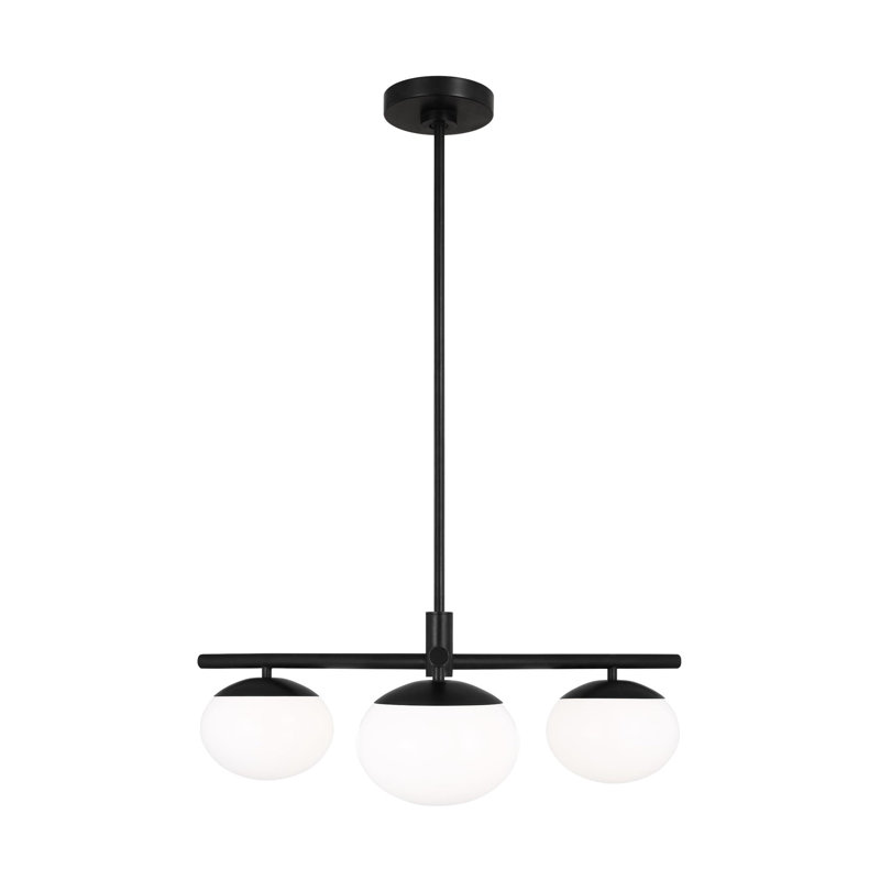 Vibi 3-Light Dimmable Sputnik Chandelier with Glass Shades , Aged Iron