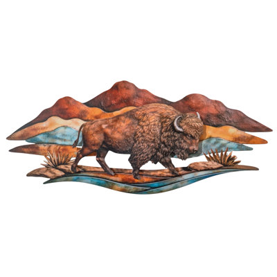 IRONWOOD LODGE MOUNTAIN AND BISON (LARGE)