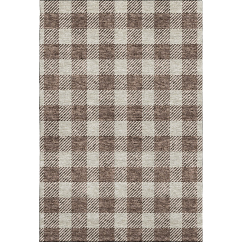 Premium Machine Washable Prisco Brown Rug, Rectangle 2'6" x 3'10"