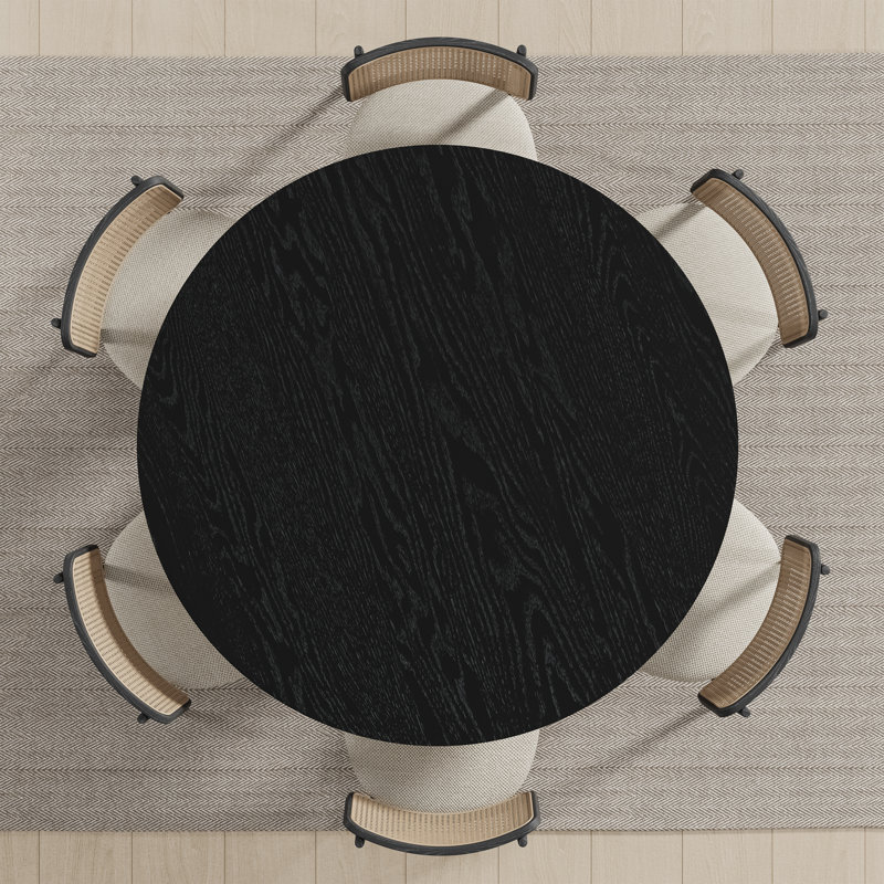 Table de salle à manger Enciso, Noir, H 30 po x L 52 po x l 52 po