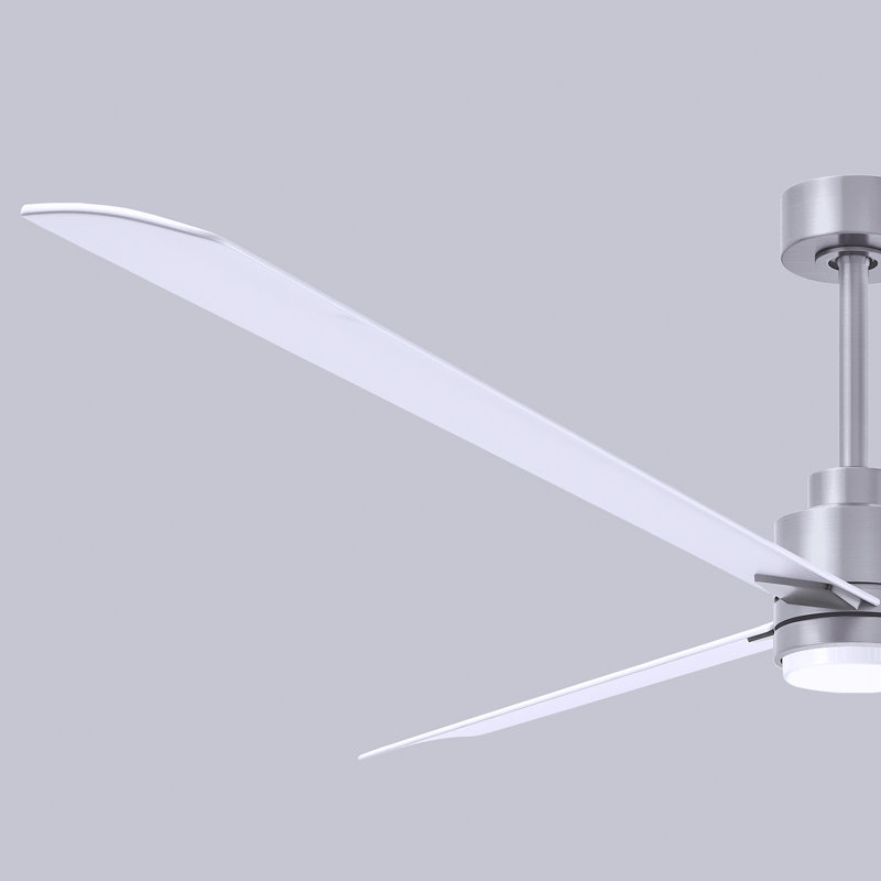 Ventilateur de plafond Alessandra, Blanc mat, Nickel brossé, 72"