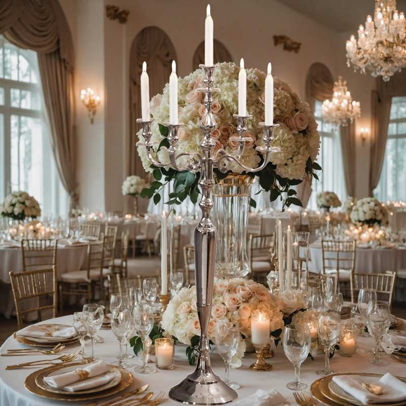 41.3" H Metal 5-Light Candelabra