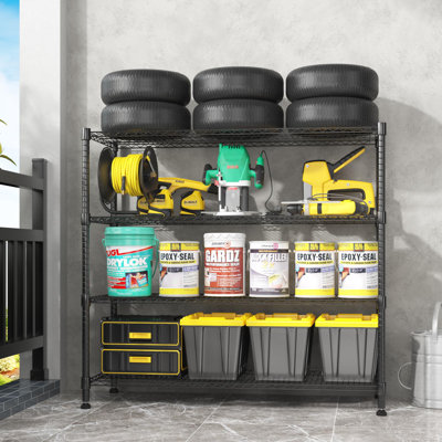 Heavy-Duty Height Adjustable Shelving Unit With Wheels, Leveling Feet