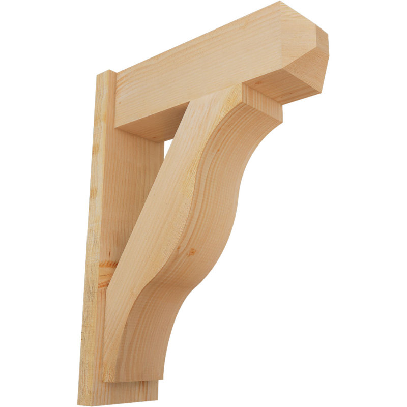 Persienne en bois rustique Funston Craftsman, P 24 po x H 32 po, Sapin Douglas de 8 po (sciage brut)