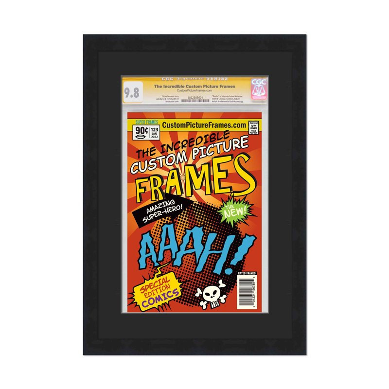 Wood Picture Frame with Mat, Black/Black, 8.125"x13"