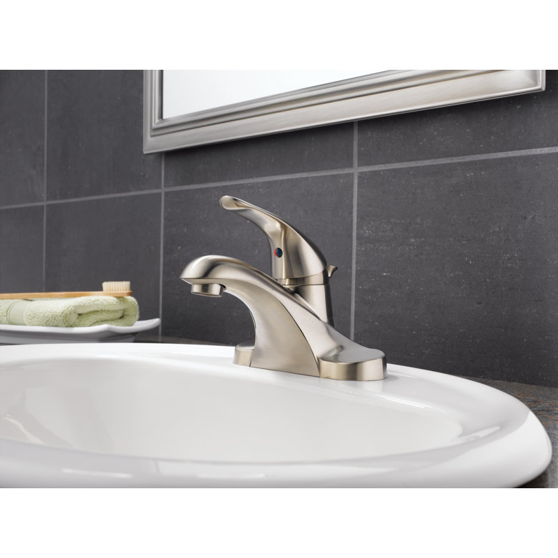 Robinet de salle de bain central avec ensemble de bonde Foundations, Acier inoxydable Brilliance
