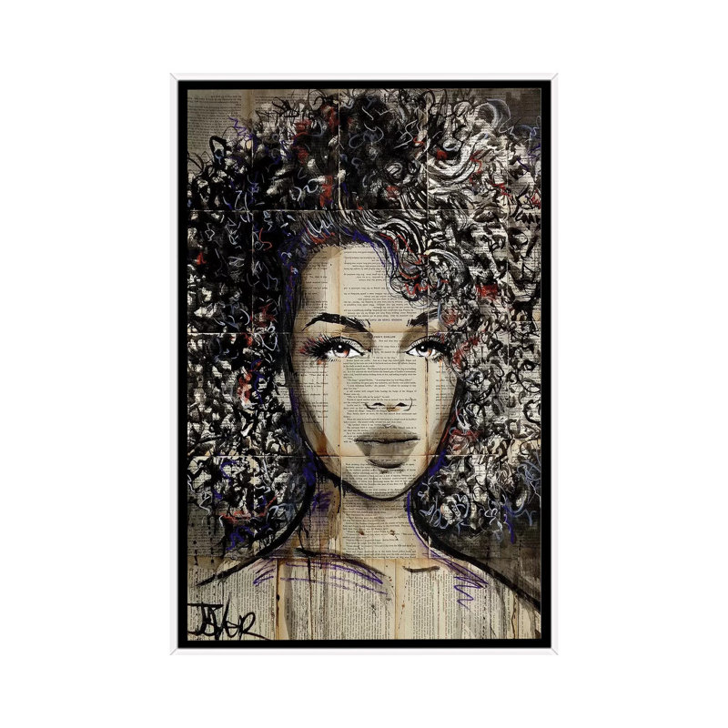 Impression d’art graphique, "Wonder" par Loui Loui, H 26 po x l 18 po x 1,5 po, Toile blanche encadrée, Pas de tapis
