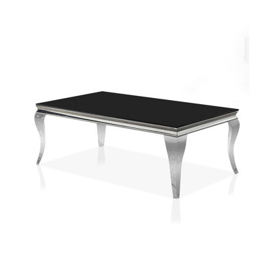 50.6" W Glam Coffee Table, Black