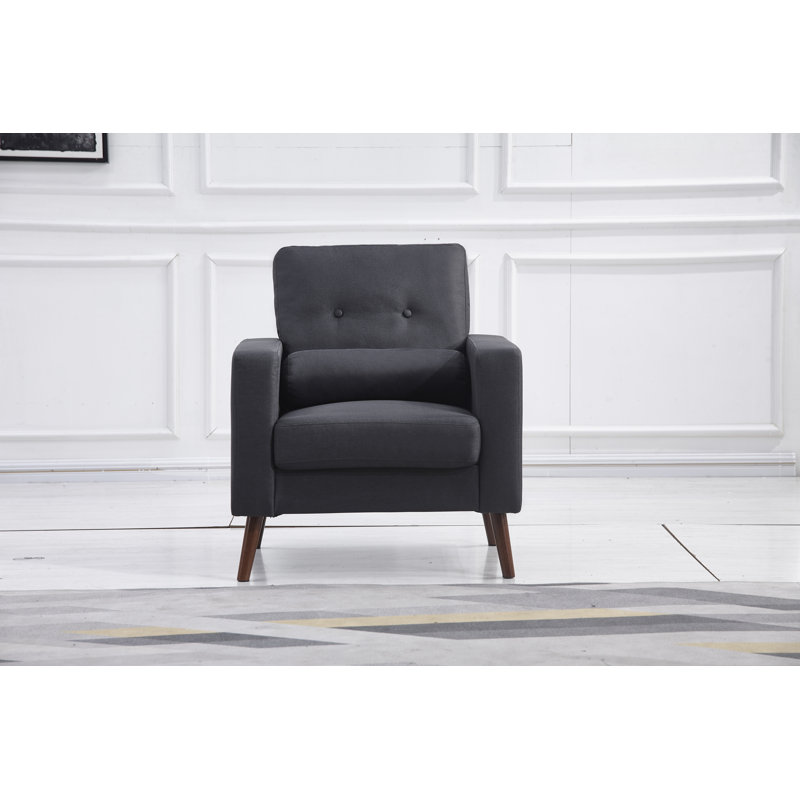 Espana Upholstered Armchair, Dark Gray Polyester