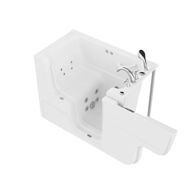 Therapeutic Tubs 29 in. x 53 in. Right Drain Wheelchair Access Walk-In Whirlpool Tub with Powered Fast Drain in White