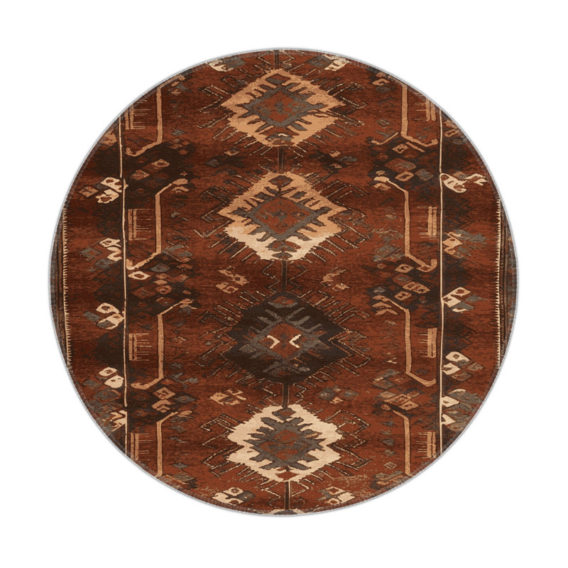 Turkish Brown Indoor and Outdoor Area Rug, Rectangle 5' x 7'