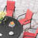 60" Patio dining set with Metal Round Dining Table and Stackable Armrest Dining Chairs