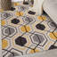 Tapis à poils longs à motif géométrique jaune / doré Rymann-24121561