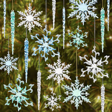 18 Piece Snowflake Holiday Shaped Ornament Set The Holiday Aisle