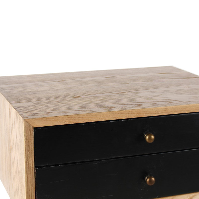 45.7cm W Solid Wood Bedside Table, Black