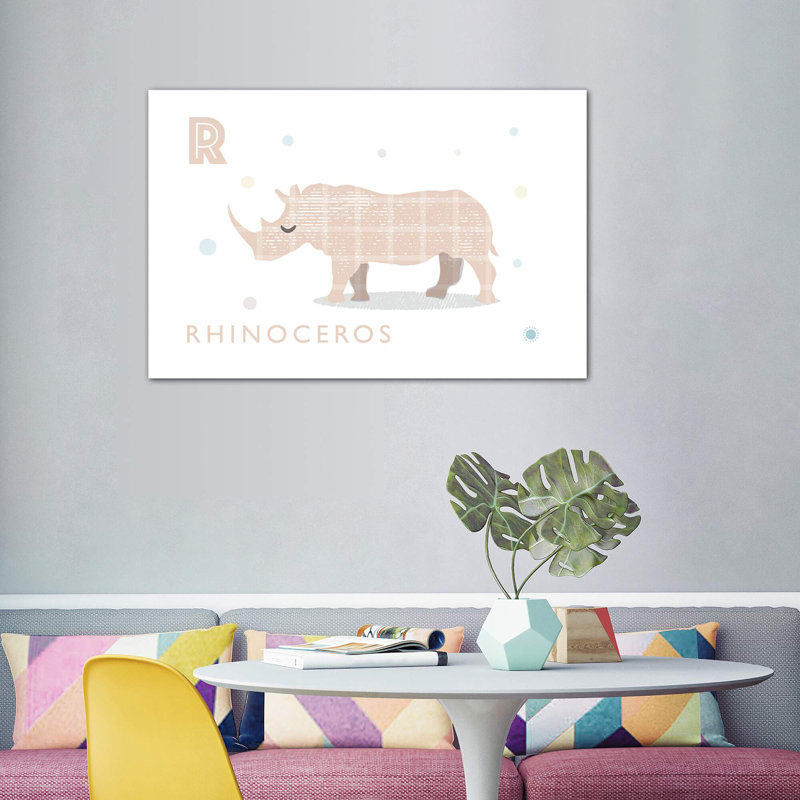 " Rhino ", Wrapped Canvas, No Mat, 40" H x 60" W x 1.5" D