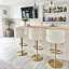 Swivel Bar Stool for Kitchen Island Low Back Armless Single Stool Velvet  Adjustable Height Counter Stool-1149482573