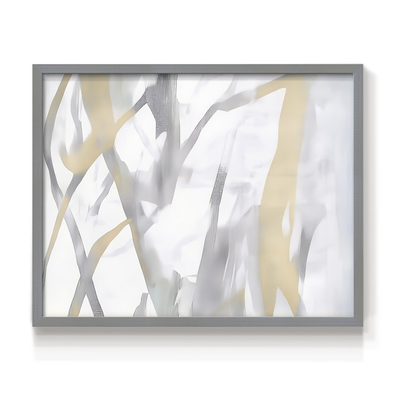 Abstrait, série Lxxiv, reproduction encadrée, Gris, H 22 po x l 28 po