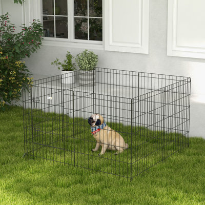 Dog Pen 8 Panel Portable Foldable with Door for Medium Dogs 76Hcm