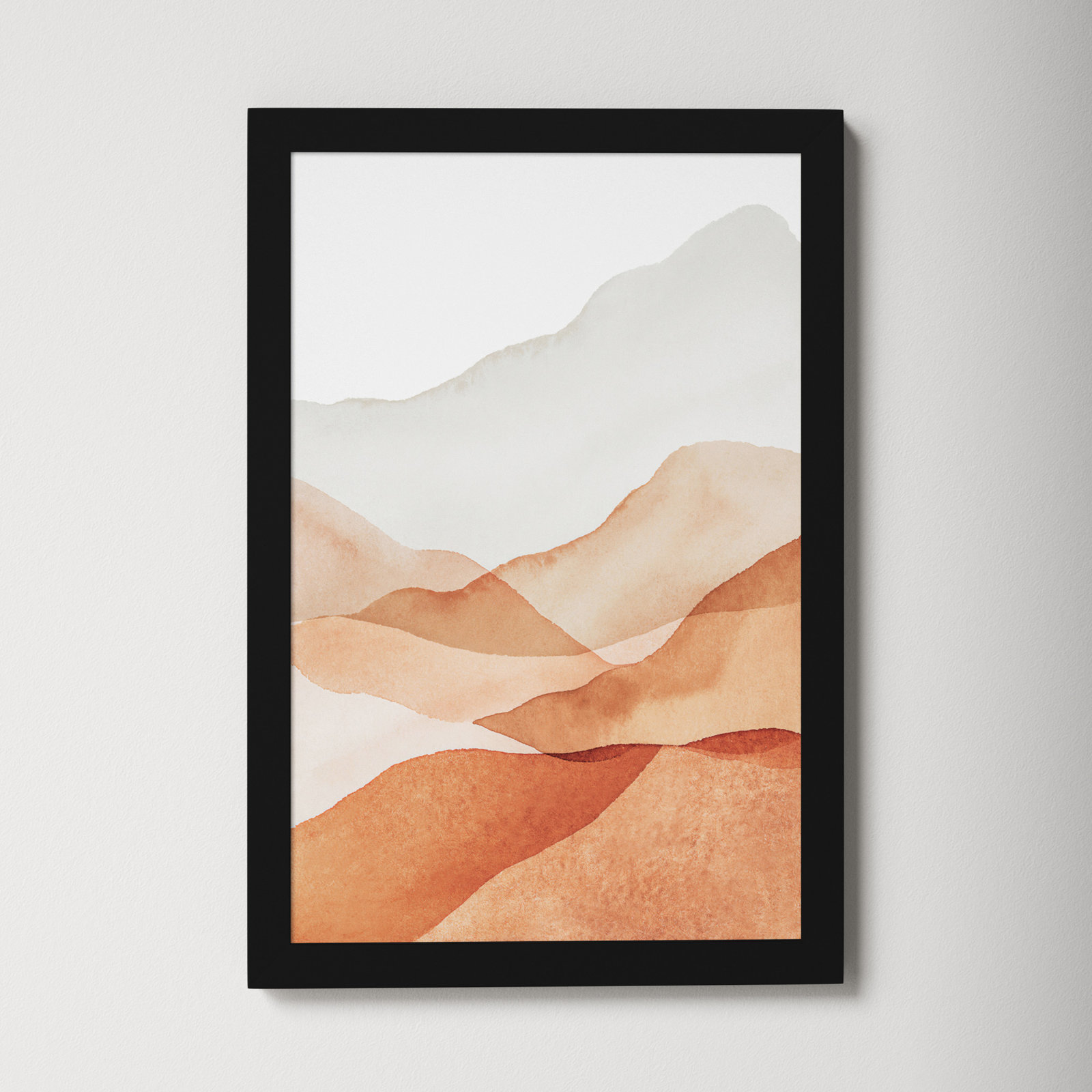 Doris "Mountain Range III" Print, Black, 19.25" H x 13.25" W x 0.88" D